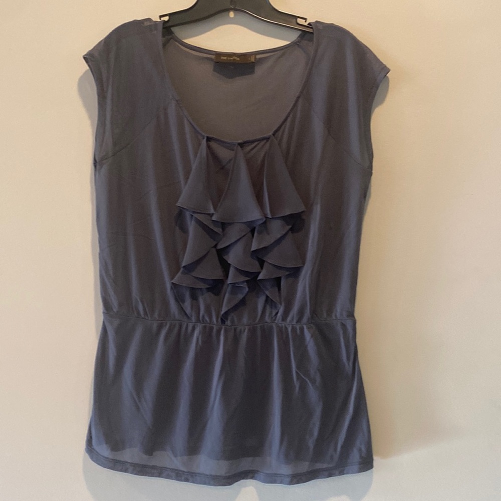 The Limited gray sheer sleeveless top